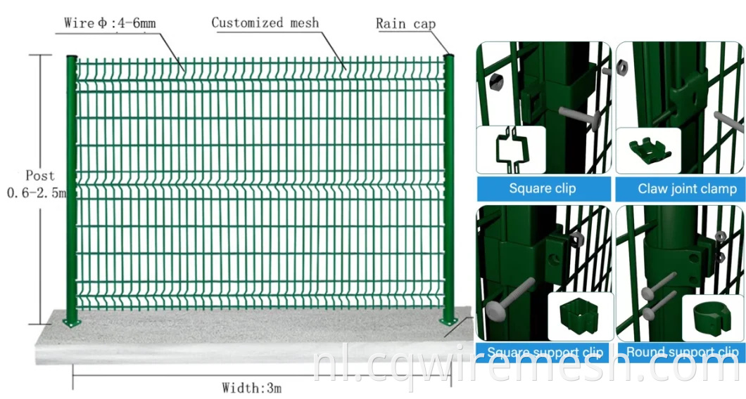 Gebogen betafence nylofor hek 3D -hek panelen gecoate rand groene tuin draad maashek